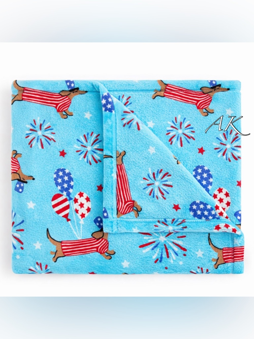 Dachshund Patriotic Fleece Throw Blanket 🐾 Doxie Wiener